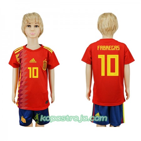 Billiga Fotbollströjor Spanien Fabregas 10 Barn WM 2018 Hemma tröja